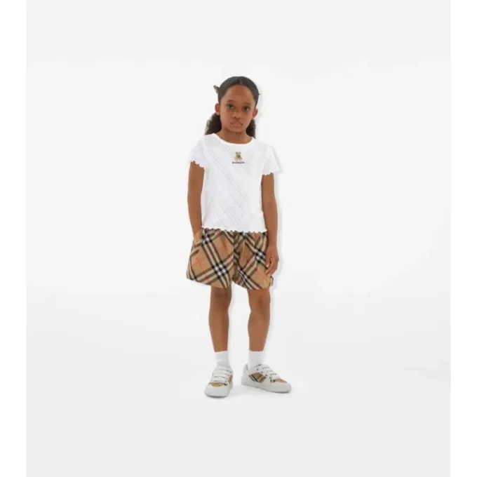 Pantalones cortos de algodón con estampado de cuadros