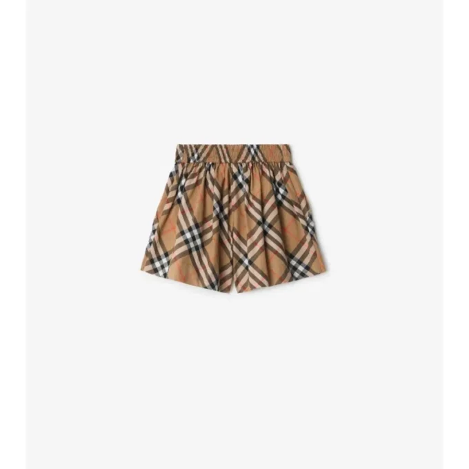 Pantalones cortos de algodón con estampado de cuadros