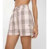 Pantalones cortos de algodón con estampado de cuadros