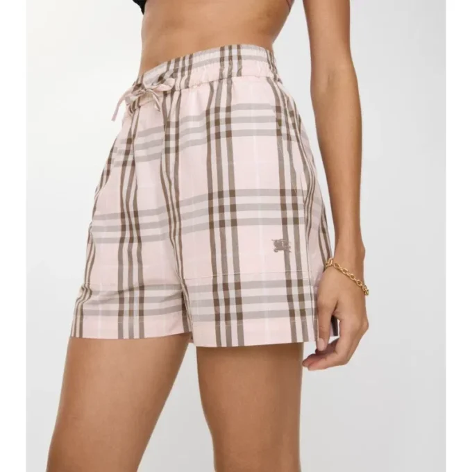 Pantalones cortos de algodón con estampado de cuadros