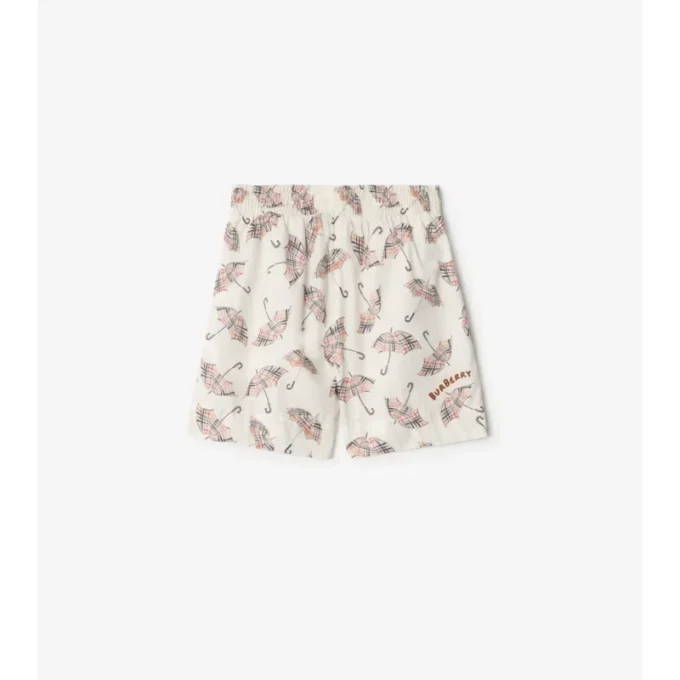 Pantalones cortos de algodón con estampado de paraguas