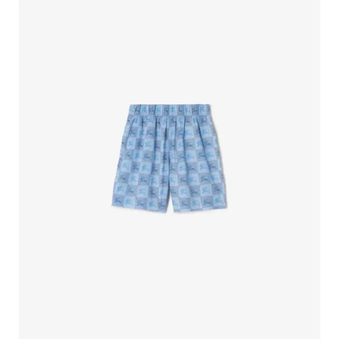 Pantalones cortos de algodón con estampado de tablero de ajedrez EKD