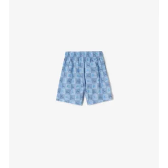 Pantalones cortos de algodón con estampado de tablero de ajedrez EKD