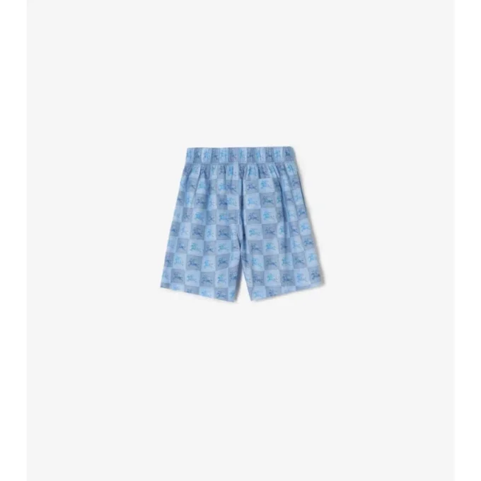 Pantalones cortos de algodón con estampado de tablero de ajedrez EKD