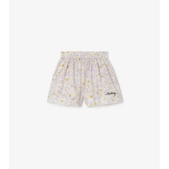 Pantalones cortos de algodón con margaritas