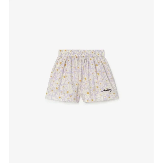 Pantalones cortos de algodón con margaritas