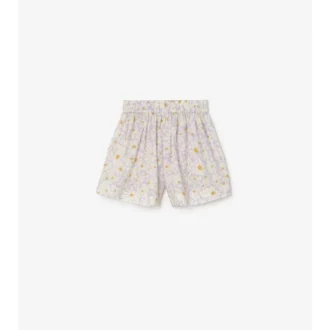 Pantalones cortos de algodón con margaritas