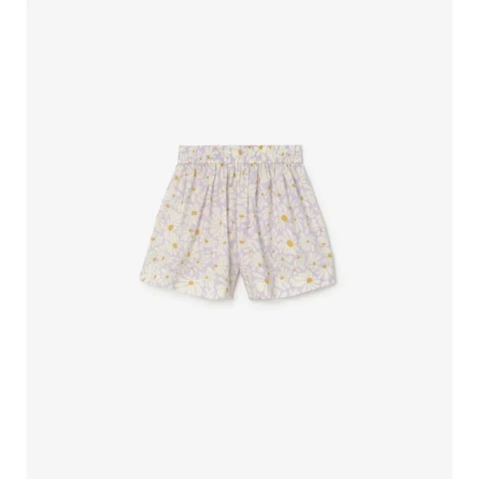 Pantalones cortos de algodón con margaritas
