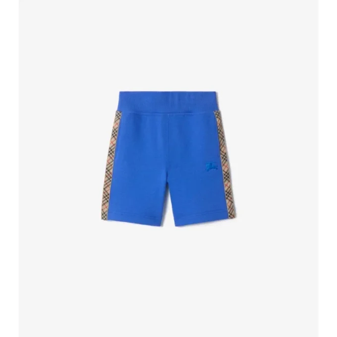 Pantalones cortos de algodón con ribete de cuadros