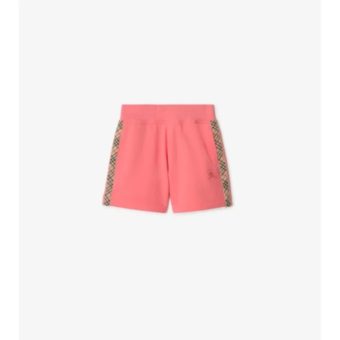 Pantalones cortos de algodón con ribete de cuadros