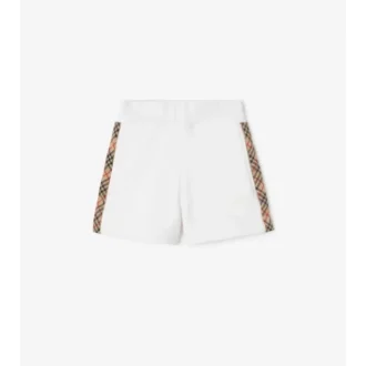 Pantalones cortos de algodón con ribete de cuadros