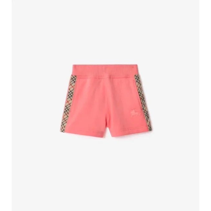 Pantalones cortos de algodón con ribete de cuadros