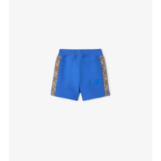 Pantalones cortos de algodón con ribete de cuadros