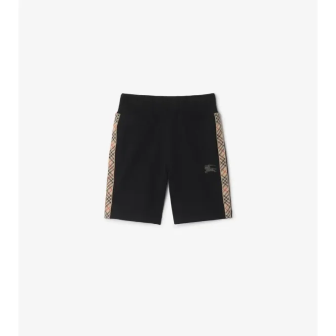 Pantalones cortos de algodón con ribete de cuadros