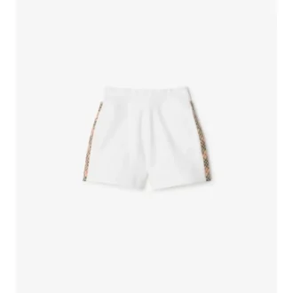 Pantalones cortos de algodón con ribete de cuadros