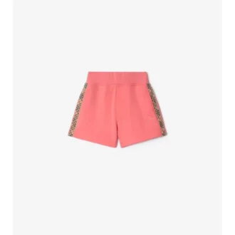 Pantalones cortos de algodón con ribete de cuadros