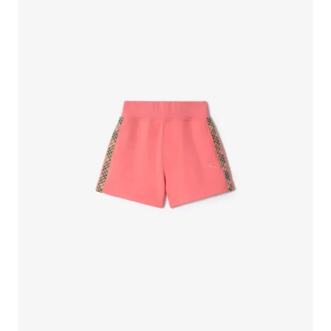Pantalones cortos de algodón con ribete de cuadros