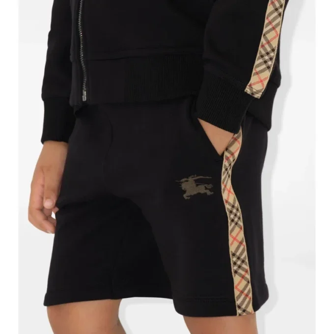 Pantalones cortos de algodón con ribete de cuadros