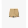 Pantalones cortos de algodón con vuelta a cuadros