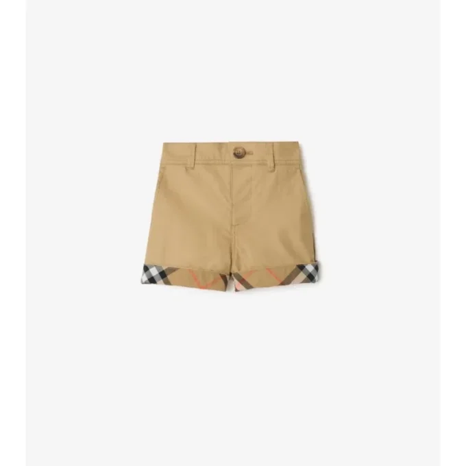Pantalones cortos de algodón con vuelta a cuadros