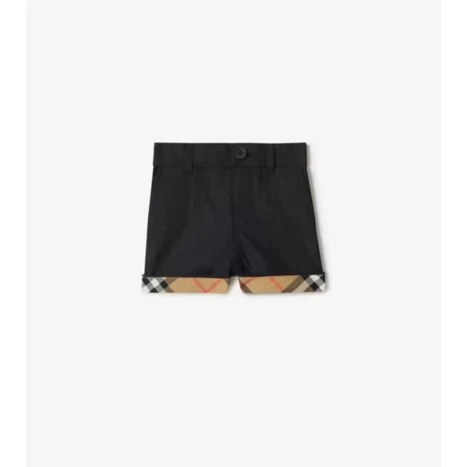 Pantalones cortos de algodón con vuelta a cuadros