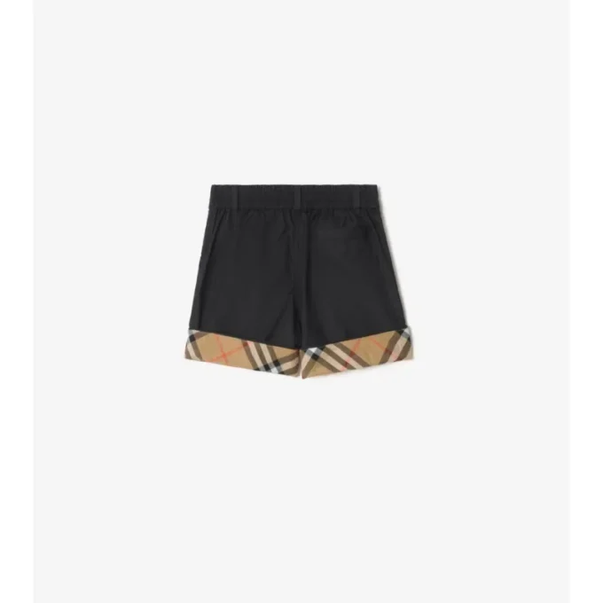Pantalones cortos de algodón con vuelta a cuadros