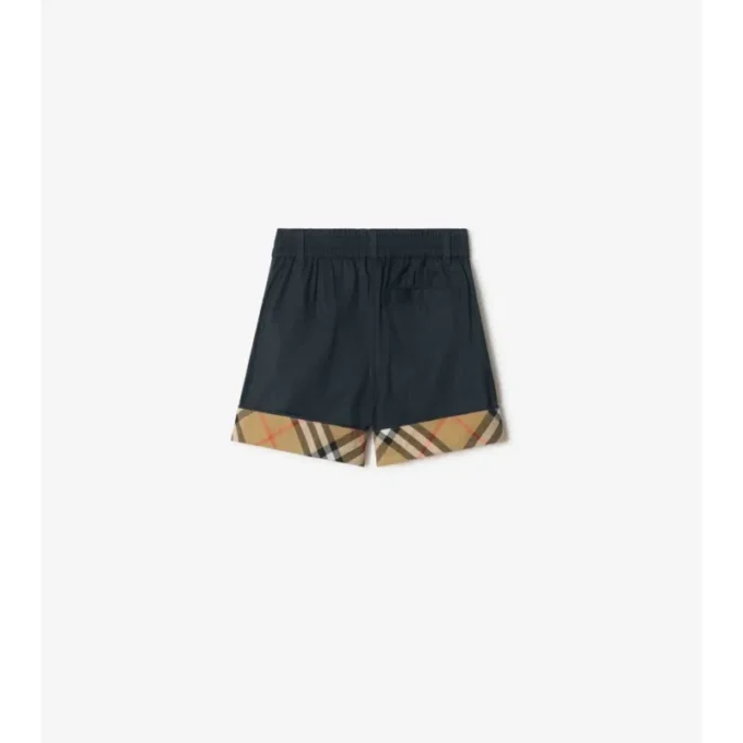 Pantalones cortos de algodón con vuelta a cuadros