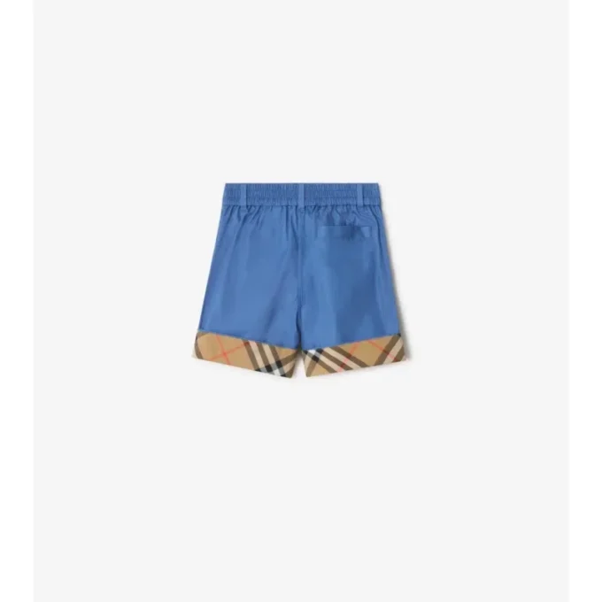 Pantalones cortos de algodón con vuelta a cuadros
