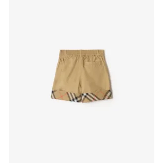 Pantalones cortos de algodón con vuelta a cuadros