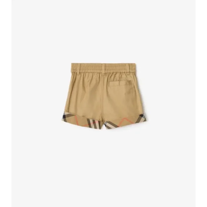 Pantalones cortos de algodón con vuelta a cuadros