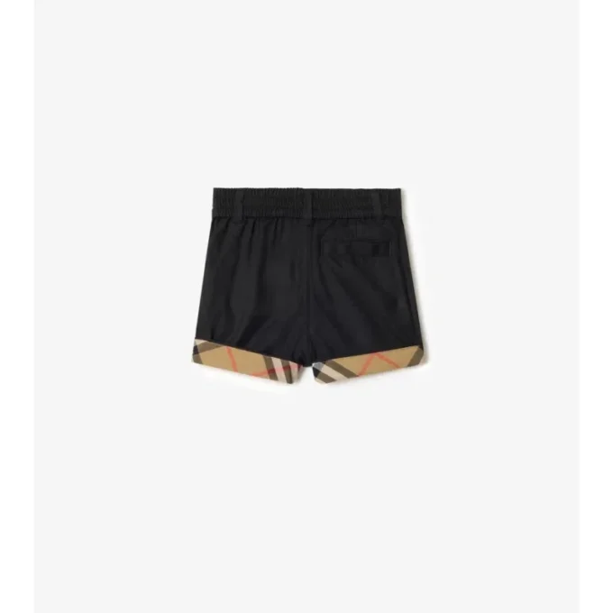 Pantalones cortos de algodón con vuelta a cuadros