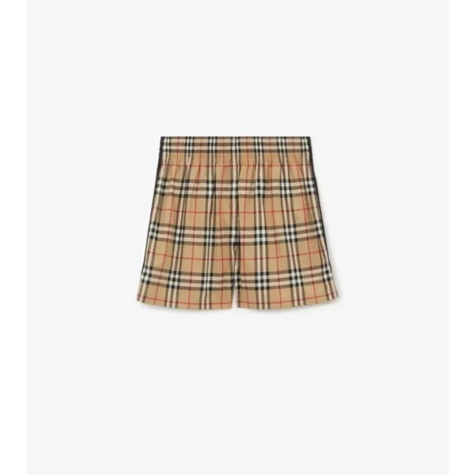 Pantalones cortos de algodón elástico a cuadros