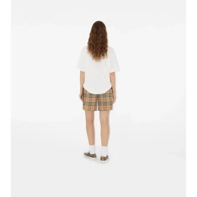 Pantalones cortos de algodón elástico a cuadros