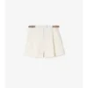 Pantalones cortos de popelín de algodón con ribete de cuadros