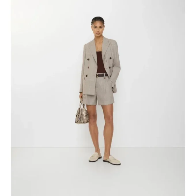 Pantalones cortos de sarga de lana a medida