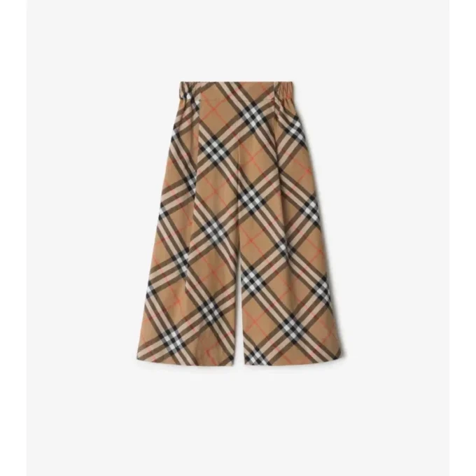 Pantalones de algodón con estampado de cuadros