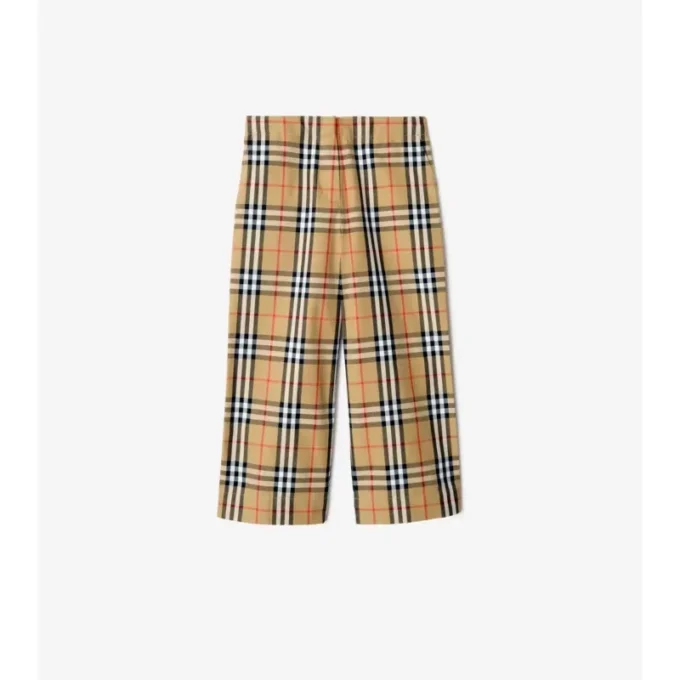 Pantalones de algodón con estampado de cuadros