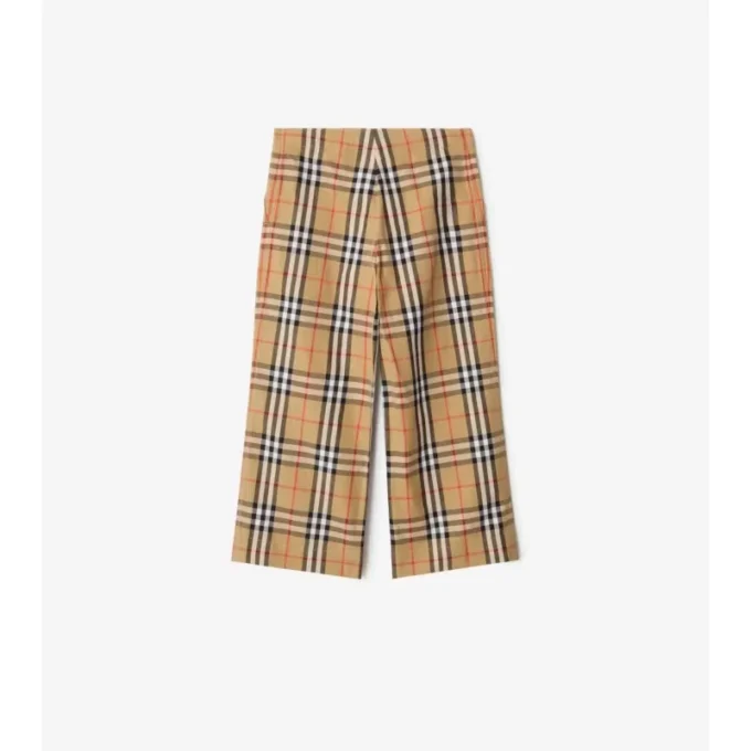 Pantalones de algodón con estampado de cuadros
