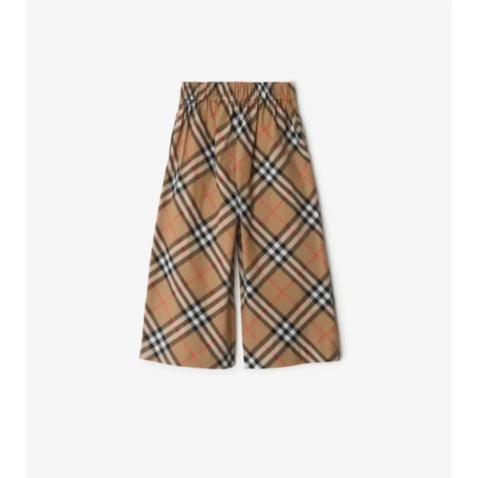 Pantalones de algodón con estampado de cuadros