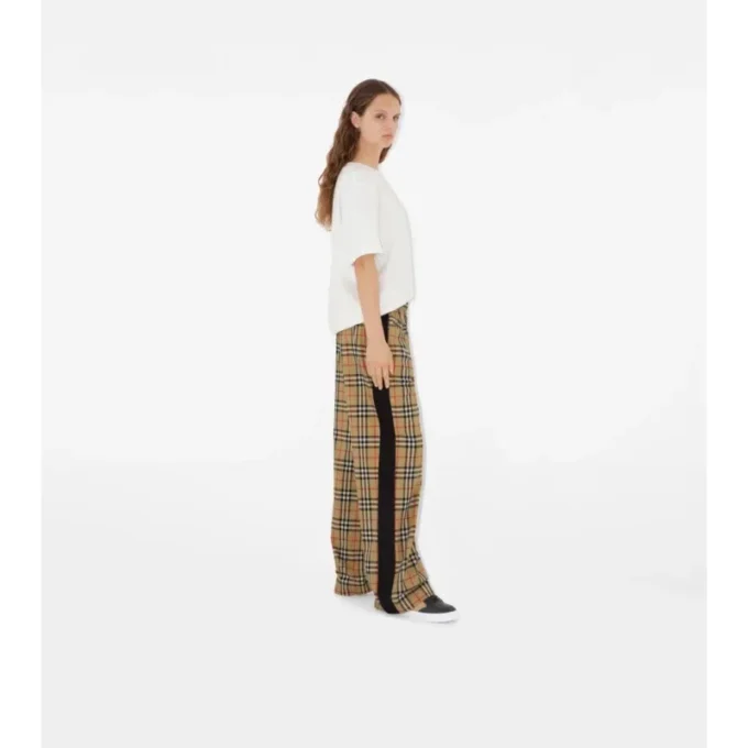 Pantalones de algodón con estampado de cuadros