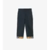 Pantalones de algodón con vuelta y estampado de cuadros