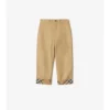 Pantalones de algodón con vuelta y estampado de cuadros
