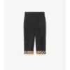 Pantalones de algodón con vuelta y estampado de cuadros