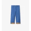 Pantalones de algodón con vuelta y estampado de cuadros