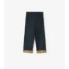 Pantalones de algodón con vuelta y estampado de cuadros