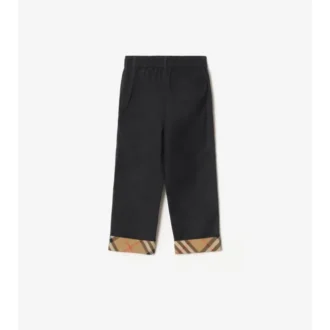 Pantalones de algodón con vuelta y estampado de cuadros