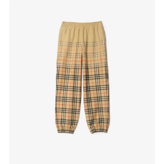 Pantalones de chándal de algodón con estampado de cuadros degradado