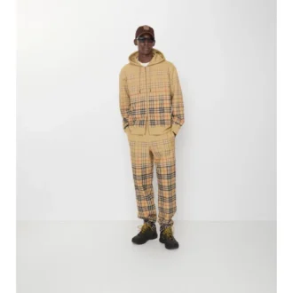 Pantalones de chándal de algodón con estampado de cuadros degradado