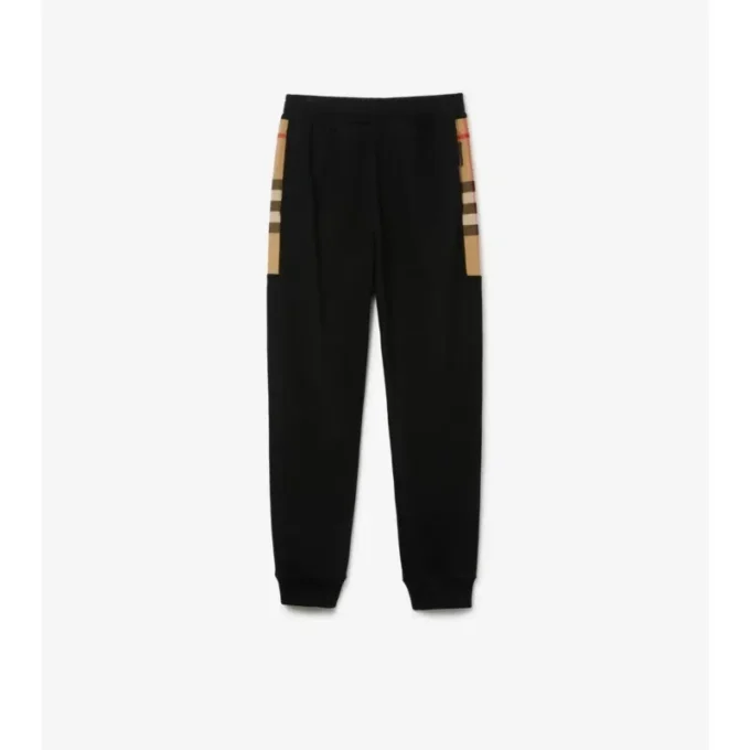 Pantalones de chándal de algodón con paneles de cuadros