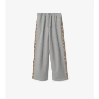 Pantalones de chándal de algodón con ribetes de cuadros